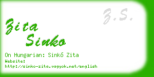 zita sinko business card