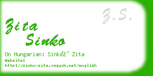 zita sinko business card